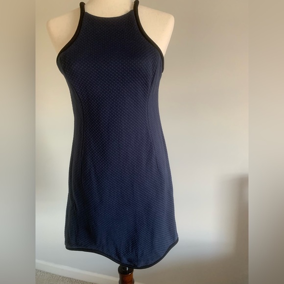 Phillip Lim Satin-Piped Scalloped Sheath Dress, navy and black - Picture 2 of 10